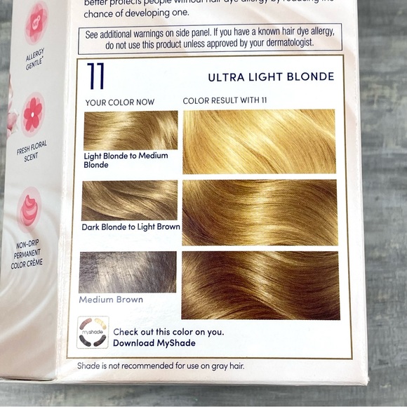 NWT Clairol Nice ‘n Easy 11 Ultra Light Blonde Permanent Hair Color Gray Cover - Picture 9 of 10
